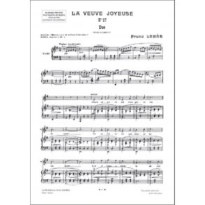 La Veuve Joyeuse : Pour Chant & Piano